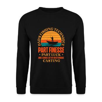 Pêche Papa Papa Pêcheur Childern Drôle Poisson Alors - Sweat-shirt Unisexe - noir - Devant - Alina (178cm) & Michal (187cm)