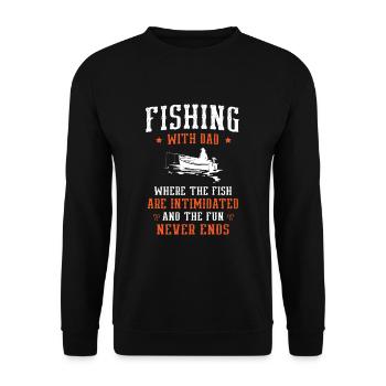 Pêche Papa Papa Pêcheur Childern Drôle Poisson Alors - Sweat-shirt Unisexe - noir - Devant - Alina (178cm) & Michal (187cm)