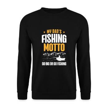 Pêche Papa Papa Pêcheur Childern Drôle Poisson Alors - Sweat-shirt Unisexe - noir - Devant - Alina (178cm) & Michal (187cm)