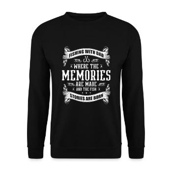 Pêche Papa Papa Pêcheur Childern Drôle Poisson Alors - Sweat-shirt Unisexe - noir - Devant - Alina (178cm) & Michal (187cm)