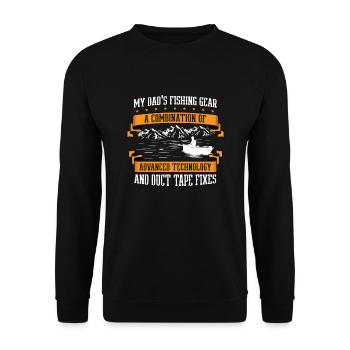 Pêche Papa Papa Pêcheur Childern Drôle Poisson Alors - Sweat-shirt Unisexe - noir - Devant - Alina (178cm) & Michal (187cm)