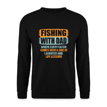Pêche Papa Papa Pêcheur Childern Drôle Poisson Alors - Sweat-shirt Unisexe - noir - Devant - Alina (178cm) & Michal (187cm)