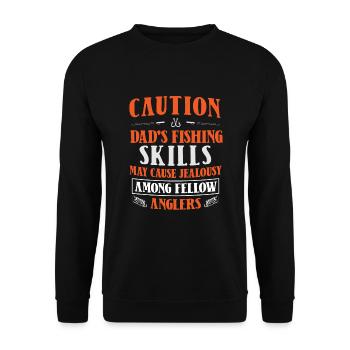 Pêche Papa Papa Pêcheur Childern Drôle Poisson Alors - Sweat-shirt Unisexe - noir - Devant - Alina (178cm) & Michal (187cm)