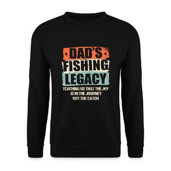 Pêche Papa Papa Pêcheur Childern Drôle Poisson Alors - Sweat-shirt Unisexe - noir - Devant - Alina (178cm) & Michal (187cm)