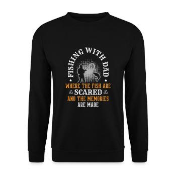 Pêche Papa Papa Pêcheur Childern Drôle Poisson Alors - Sweat-shirt Unisexe - noir - Devant - Alina (178cm) & Michal (187cm)