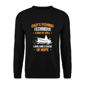 Pêche Papa Papa Pêcheur Childern Drôle Poisson Alors - Sweat-shirt Unisexe - noir - Devant - Alina (178cm) & Michal (187cm)