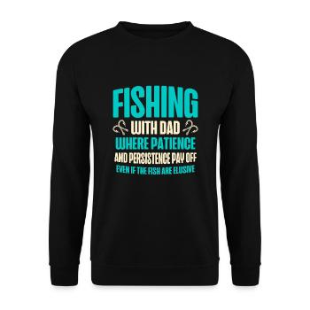 Angeln Onkel Fischer Onkel Lustiger Fisch Perfekt - Unisex Pullover - Schwarz - Vorne - Alina (178cm) & Michal (187cm)