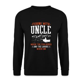 Pêche Oncle Pêcheur Oncles Drôle Poisson Parfait - Sweat-shirt Unisexe - noir - Devant - Alina (178cm) & Michal (187cm)