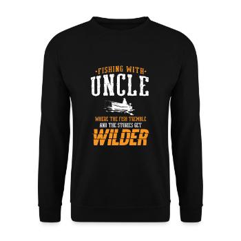 Pêche Oncle Pêcheur Oncles Drôle Poisson Parfait - Sweat-shirt Unisexe - noir - Devant - Alina (178cm) & Michal (187cm)