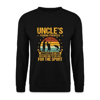 Pêche Oncle Pêcheur Oncles Drôle Poisson Parfait - Sweat-shirt Unisexe - noir - Devant - Alina (178cm) & Michal (187cm)