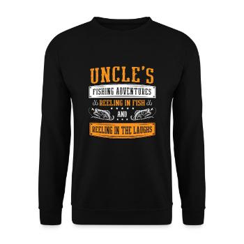 Pêche Oncle Pêcheur Oncles Drôle Poisson Parfait - Sweat-shirt Unisexe - noir - Devant - Alina (178cm) & Michal (187cm)