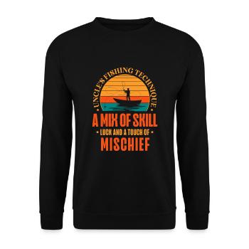 Pêche Oncle Pêcheur Oncles Drôle Poisson Parfait - Sweat-shirt Unisexe - noir - Devant - Alina (178cm) & Michal (187cm)