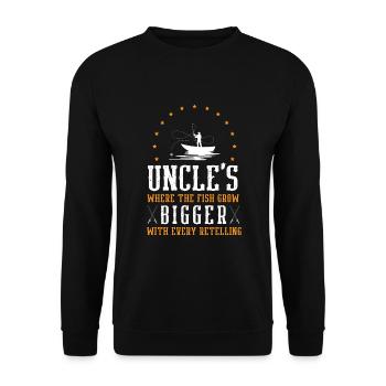 Pêche Oncle Pêcheur Oncles Drôle Poisson Parfait - Sweat-shirt Unisexe - noir - Devant - Alina (178cm) & Michal (187cm)