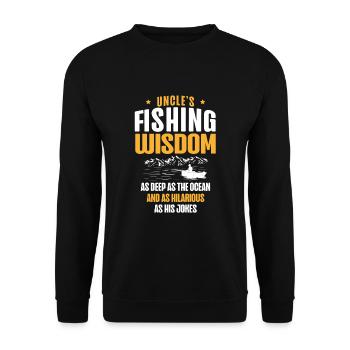 Angeln Onkel Fischer Onkel Lustiger Fisch Perfekt - Unisex Pullover - Schwarz - Vorne - Alina (178cm) & Michal (187cm)