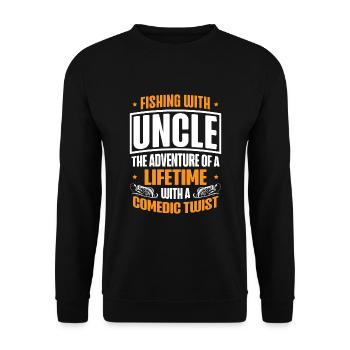 Pêche Oncle Pêcheur Oncles Drôle Poisson Parfait - Sweat-shirt Unisexe - noir - Devant - Alina (178cm) & Michal (187cm)