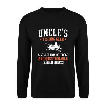 Pêche Oncle Pêcheur Oncles Drôle Poisson Parfait - Sweat-shirt Unisexe - noir - Devant - Alina (178cm) & Michal (187cm)