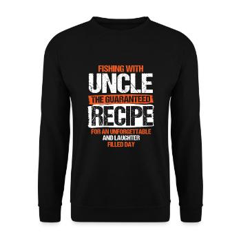 Pêche Oncle Pêcheur Oncles Drôle Poisson Parfait - Sweat-shirt Unisexe - noir - Devant - Alina (178cm) & Michal (187cm)