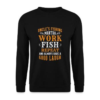 Pêche Oncle Pêcheur Oncles Drôle Poisson Parfait - Sweat-shirt Unisexe - noir - Devant - Alina (178cm) & Michal (187cm)