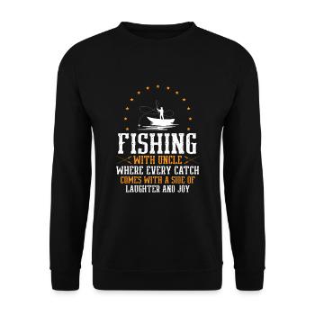 Fishing Uncle Fisherman Uncles Funny Fish Perfect - Unisex Sweatshirt - black - Front - Alina (178cm) & Michal (187cm)
