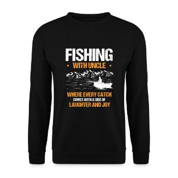 Fishing Uncle Fisherman Uncles Funny Fish Perfect - Unisex Sweatshirt - black - Front - Alina (178cm) & Michal (187cm)