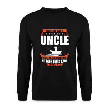 Pêche Oncle Pêcheur Oncles Drôle Poisson Parfait - Sweat-shirt Unisexe - noir - Devant - Alina (178cm) & Michal (187cm)