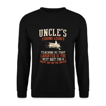 Pêche Oncle Pêcheur Oncles Drôle Poisson Parfait - Sweat-shirt Unisexe - noir - Devant - Alina (178cm) & Michal (187cm)