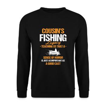 Pêche Cousin Pêcheur Cousins Drôle Poisson Perfec - Sweat-shirt Unisexe - noir - Devant - Alina (178cm) & Michal (187cm)