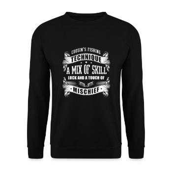 Pêche Cousin Pêcheur Cousins Drôle Poisson Perfec - Sweat-shirt Unisexe - noir - Devant - Alina (178cm) & Michal (187cm)