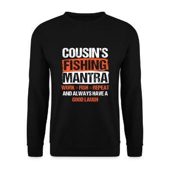 Fishing Cousin Fisherman Cousins Funny Fish Perfec - Unisex Sweatshirt - black - Front - Alina (178cm) & Michal (187cm)