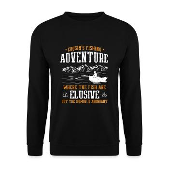 Pêche Cousin Pêcheur Cousins Drôle Poisson Perfec - Sweat-shirt Unisexe - noir - Devant - Alina (178cm) & Michal (187cm)