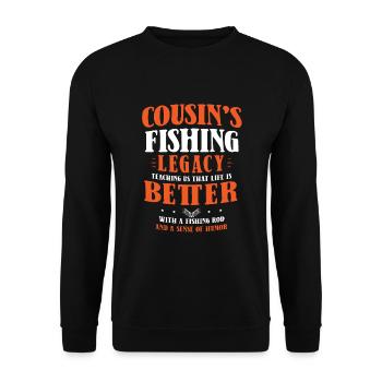 Fishing Cousin Fisherman Cousins Funny Fish Perfec - Unisex Sweatshirt - black - Front - Alina (178cm) & Michal (187cm)