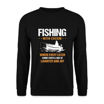 Fishing Cousin Fisherman Cousins Funny Fish Perfec - Unisex Sweatshirt - black - Front - Alina (178cm) & Michal (187cm)