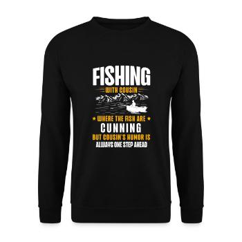 Pêche Cousin Pêcheur Cousins Drôle Poisson Perfec - Sweat-shirt Unisexe - noir - Devant - Alina (178cm) & Michal (187cm)