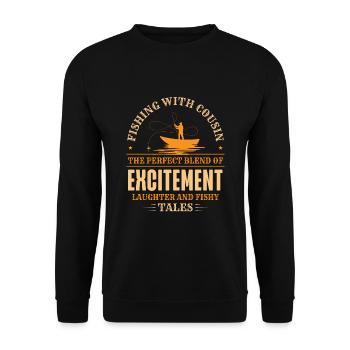 Pêche Cousin Pêcheur Cousins Drôle Poisson Perfec - Sweat-shirt Unisexe - noir - Devant - Alina (178cm) & Michal (187cm)