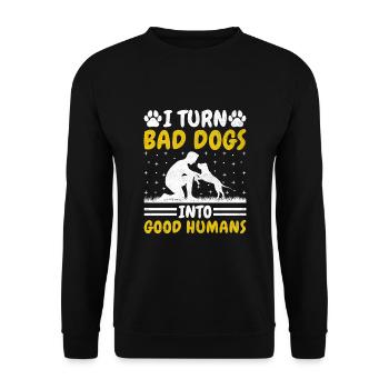 Dresseur de chiens Dressage de chiens Dressage de chiens Soins aux animaux de compagnie Pr - Sweat-shirt Unisexe - noir - Devant - Alina (178cm) & Michal (187cm)