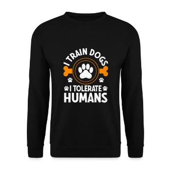 Dresseur de chiens Dressage de chiens Dressage de chiens Soins aux animaux de compagnie Pr - Sweat-shirt Unisexe - noir - Devant - Alina (178cm) & Michal (187cm)
