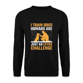 Dresseur de chiens Dressage de chiens Dressage de chiens Soins aux animaux de compagnie Pr - Sweat-shirt Unisexe - noir - Devant - Alina (178cm) & Michal (187cm)