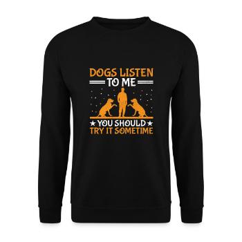 Dresseur de chiens Dressage de chiens Dressage de chiens Soins aux animaux de compagnie Pr - Sweat-shirt Unisexe - noir - Devant - Alina (178cm) & Michal (187cm)