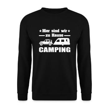 Camping - Unisex Pullover - Schwarz - Vorne - Alina (178cm) & Michal (187cm)
