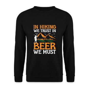Hiking Hiker Nature Trekking Outdoor Mountaineerin - Unisex Sweatshirt - black - Front - Alina (178cm) & Michal (187cm)