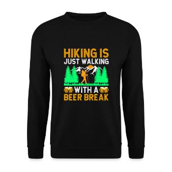 Hiking Hiker Nature Trekking Outdoor Mountaineerin - Unisex Sweatshirt - black - Front - Alina (178cm) & Michal (187cm)