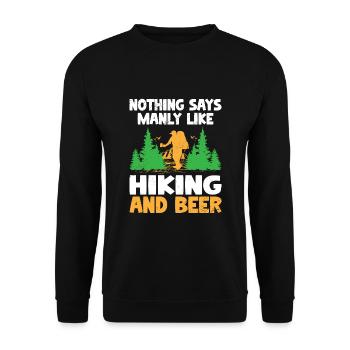 Hiking Hiker Nature Trekking Outdoor Mountaineerin - Unisex Sweatshirt - black - Front - Alina (178cm) & Michal (187cm)