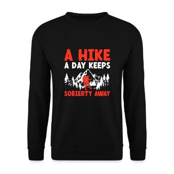Hiking Hiker Nature Trekking Outdoor Mountaineerin - Unisex Sweatshirt - black - Front - Alina (178cm) & Michal (187cm)