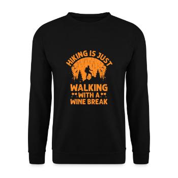 Hiking Hiker Outdoor Mountaineering Nature Trekkin - Unisex Sweatshirt - black - Front - Alina (178cm) & Michal (187cm)