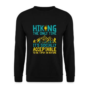 Hiking Mountaineering Trekking Nature Outdoor Alco - Unisex Sweatshirt - black - Front - Alina (178cm) & Michal (187cm)