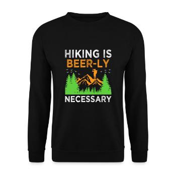 Wandern Wanderer Natur Trekking Outdoor Bergsteigerin - Unisex Pullover - Schwarz - Vorne - Alina (178cm) & Michal (187cm)