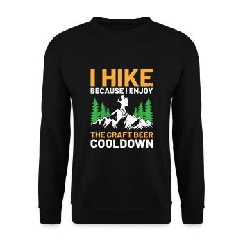 Hiking Hiker Nature Trekking Outdoor Mountaineerin - Unisex Sweatshirt - black - Front - Alina (178cm) & Michal (187cm)