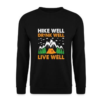 Hiking Hiker Nature Trekking Outdoor Mountaineerin - Unisex Sweatshirt - black - Front - Alina (178cm) & Michal (187cm)