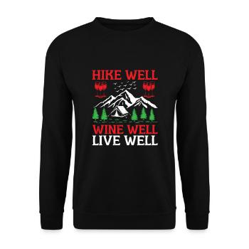 Hiking Hiker Nature Trekking Outdoor Mountaineerin - Unisex Sweatshirt - black - Front - Alina (178cm) & Michal (187cm)