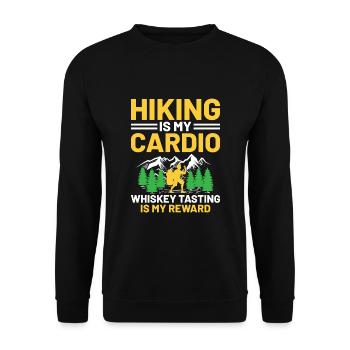 Wandern Wanderer Natur Trekking Outdoor Bergsteigerin - Unisex Pullover - Schwarz - Vorne - Alina (178cm) & Michal (187cm)